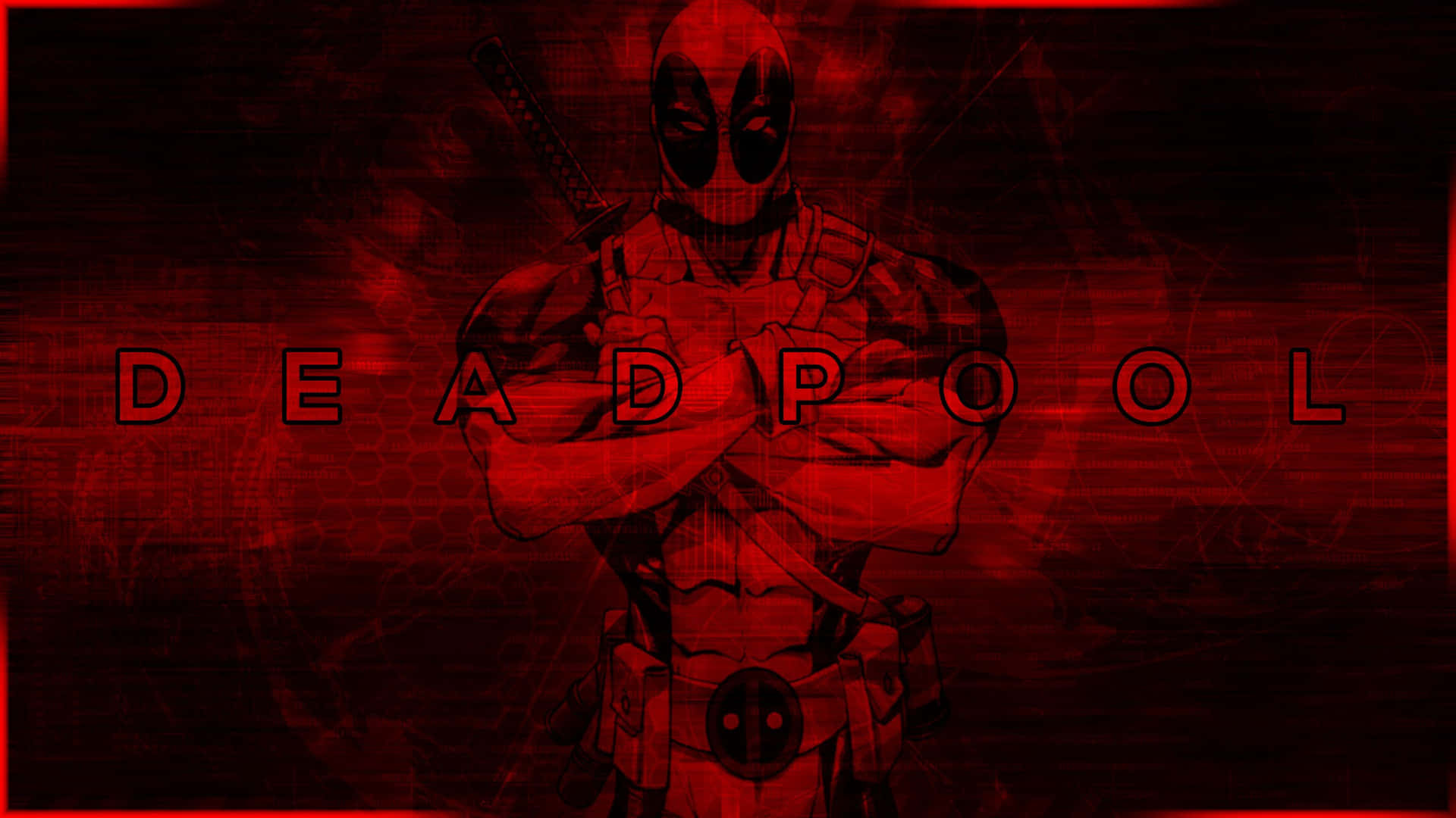 Comic Deadpool Background With His Hero Name