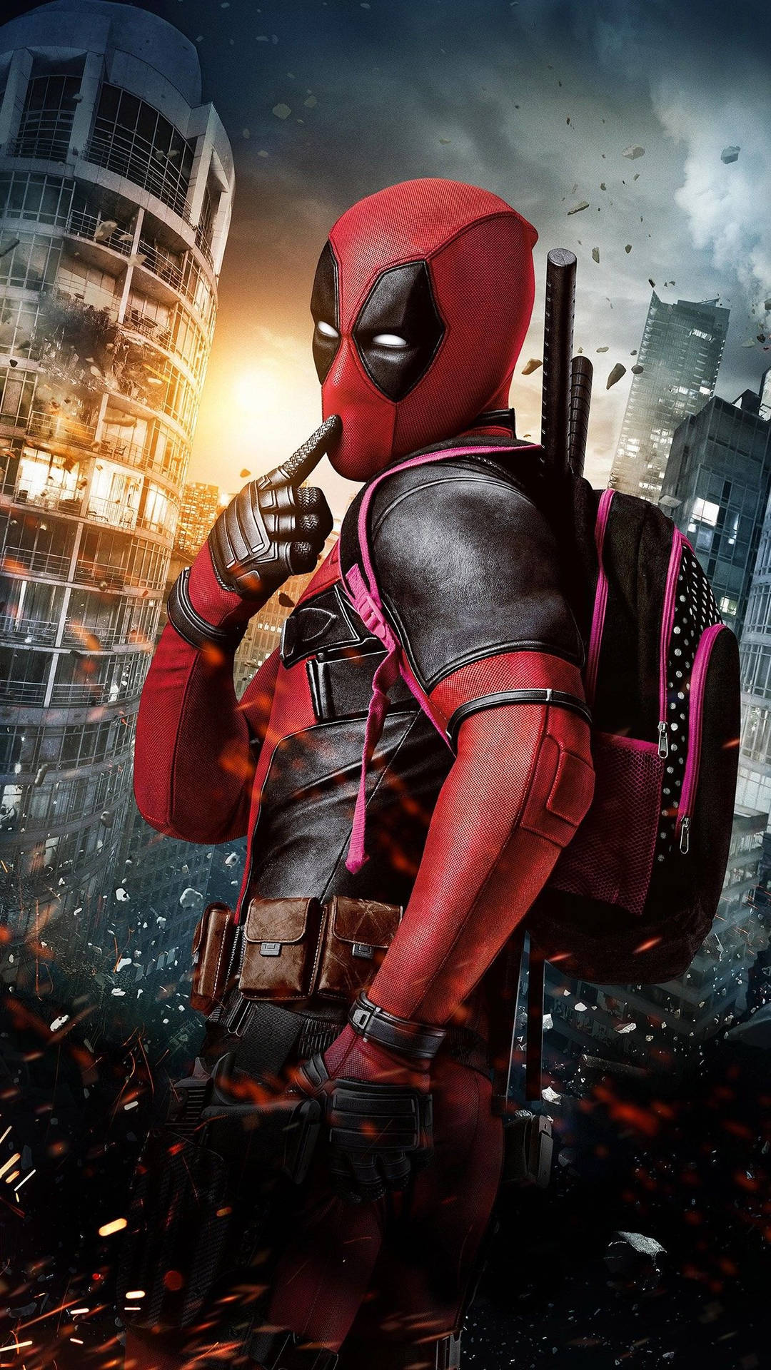 Deadpool Black-Pink Bag Marvel iPhone X Wallpaper
