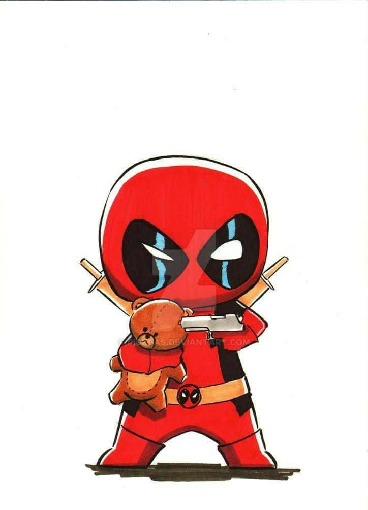Deadpool in Action - The Cartoony Merc with a Mouth Wallpaper