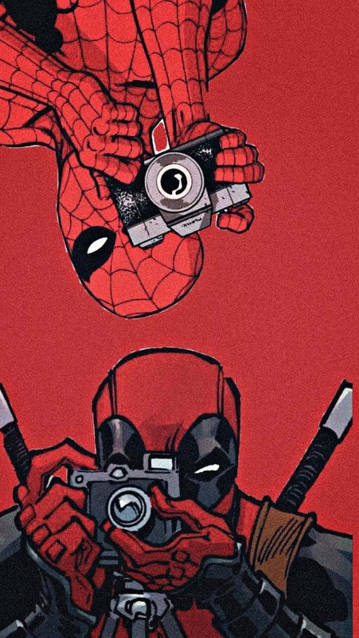 The Merc with a Mouth, Deadpool, in his signature humorous pose. Wallpaper