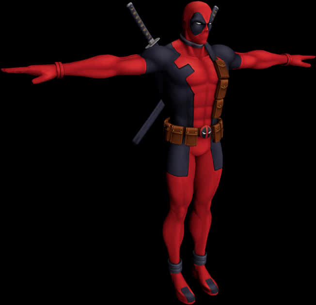 Deadpool Character Pose PNG