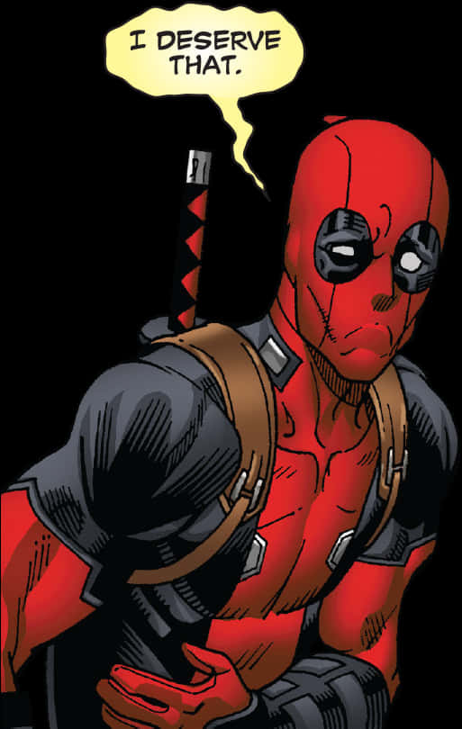 Download Deadpool Comic Panel I Deserve That | Wallpapers.com