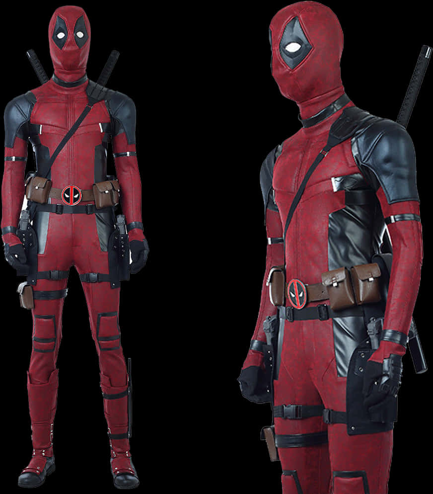 Deadpool Costume Full Body View PNG