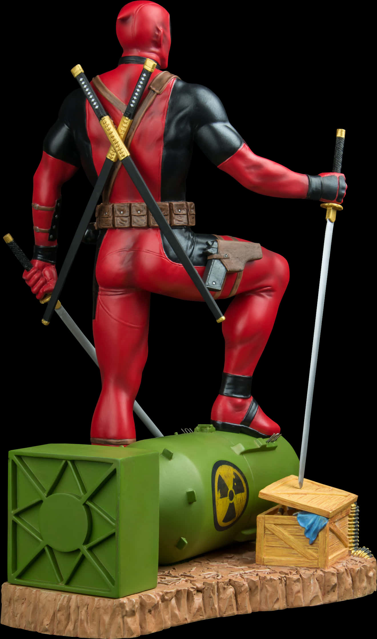 Deadpool Figure With Bomb Base PNG