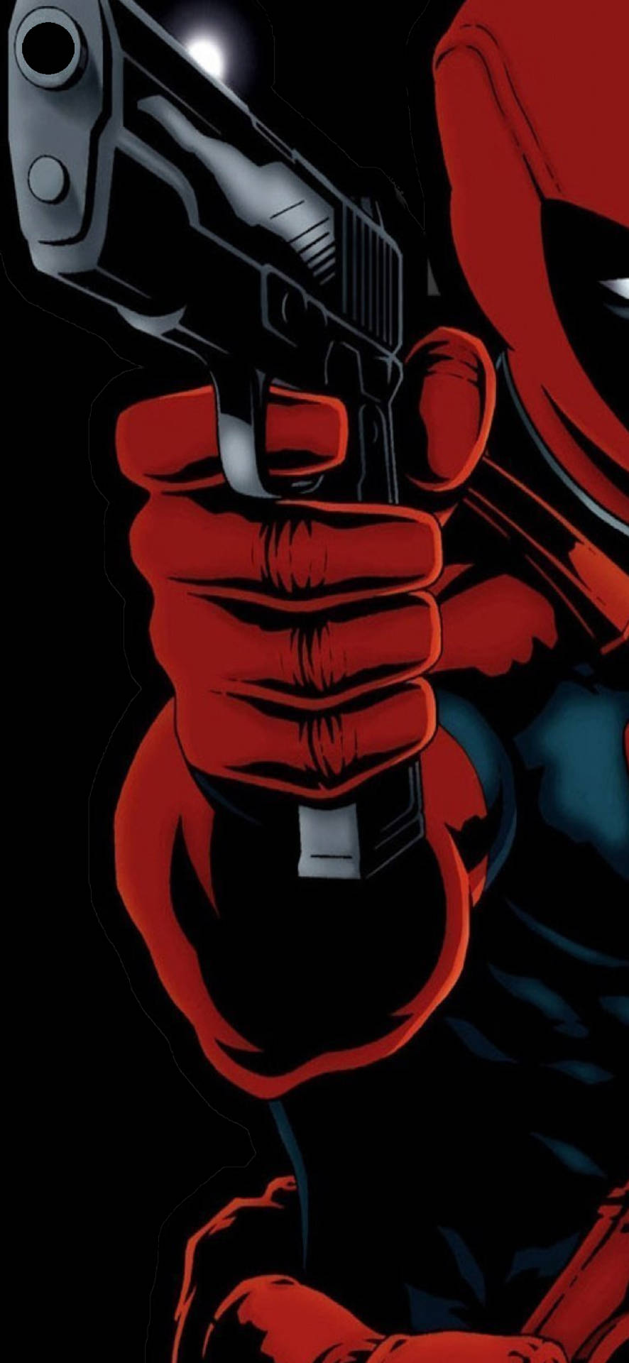 Deadpool Holding Pistol Punch Hole