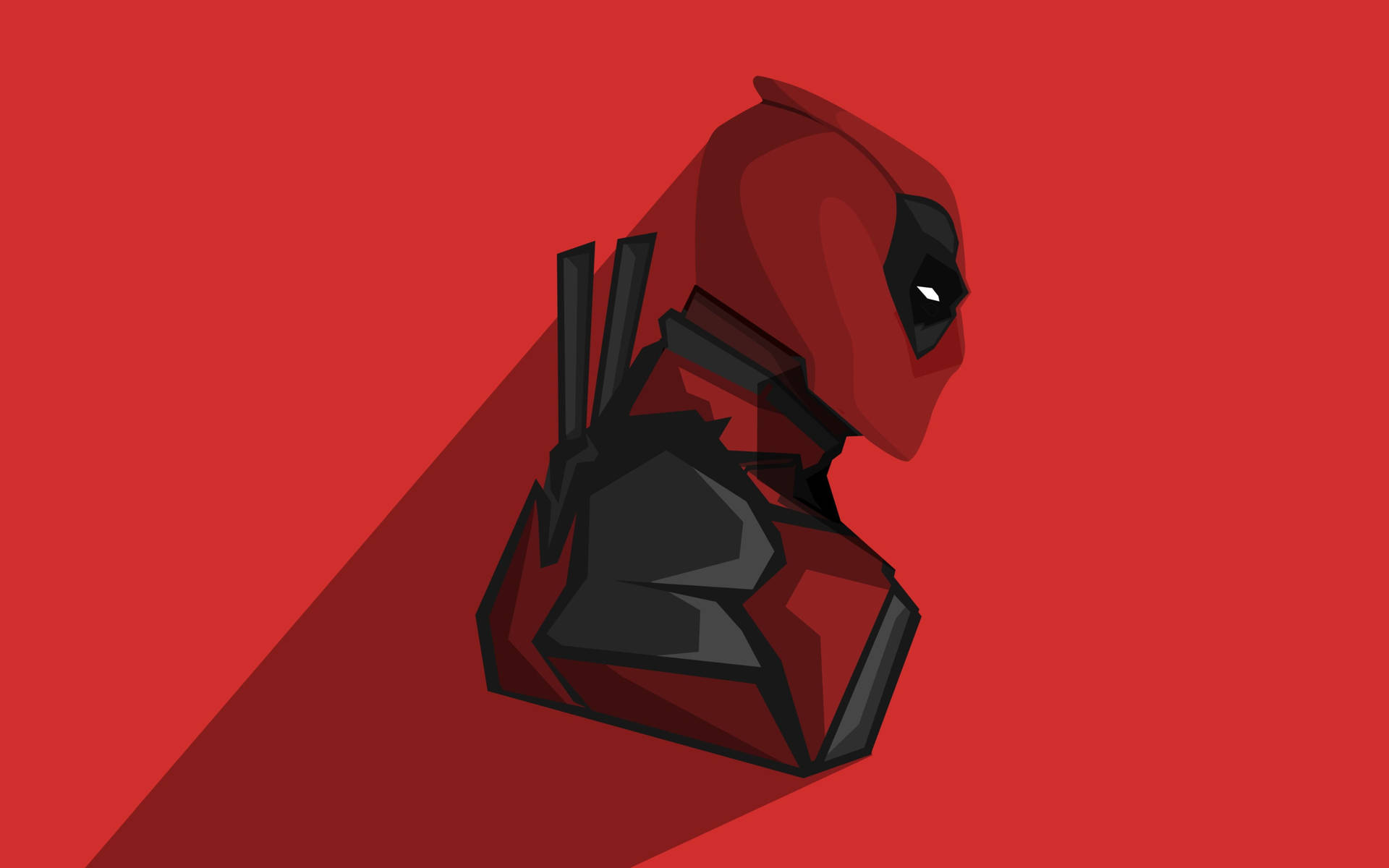 Deadpool In Shades Of Red Wallpaper