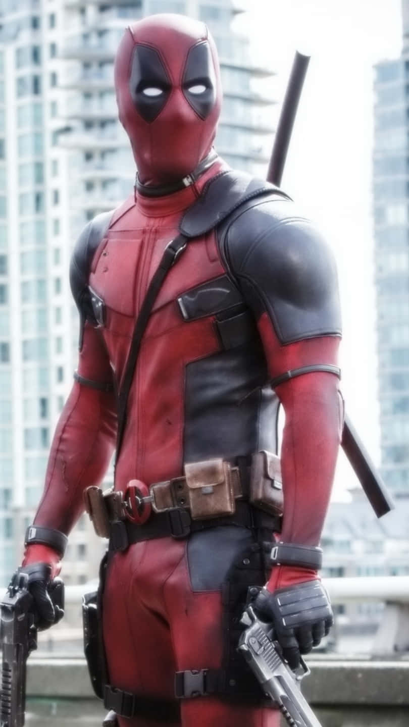 Get the style and protection of Deadpool in your pocket Wallpaper