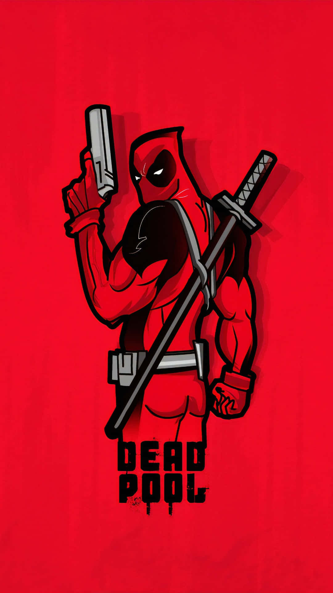 Karikaturmit Deadpool-logo Wallpaper