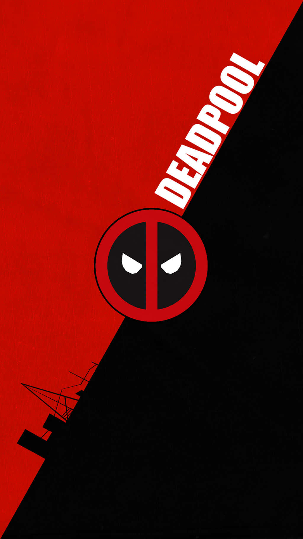 Dividirtono Logotipo De Deadpool En El Teléfono Fondo de pantalla