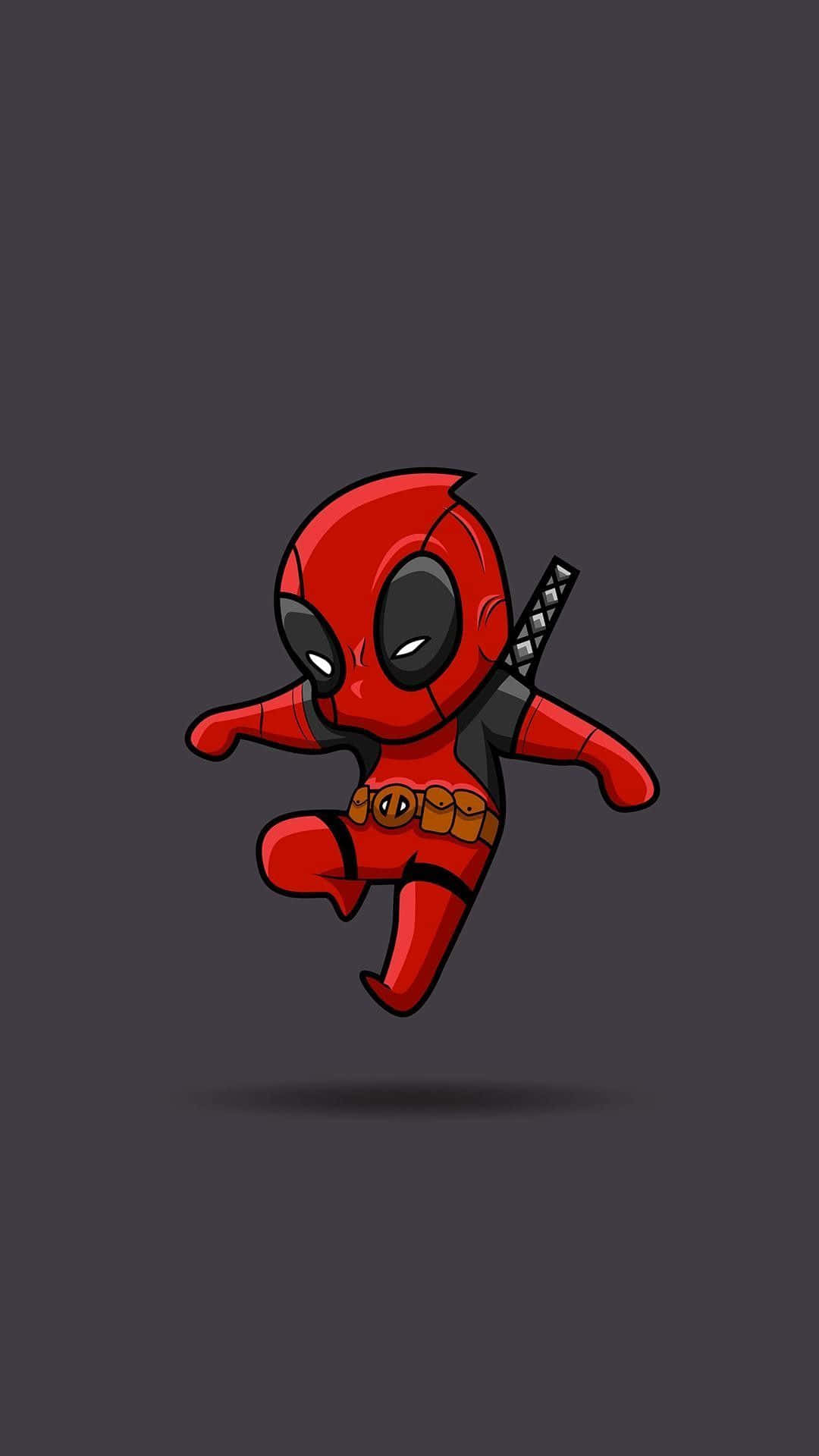 Jumping Deadpool Logo Wallpaper