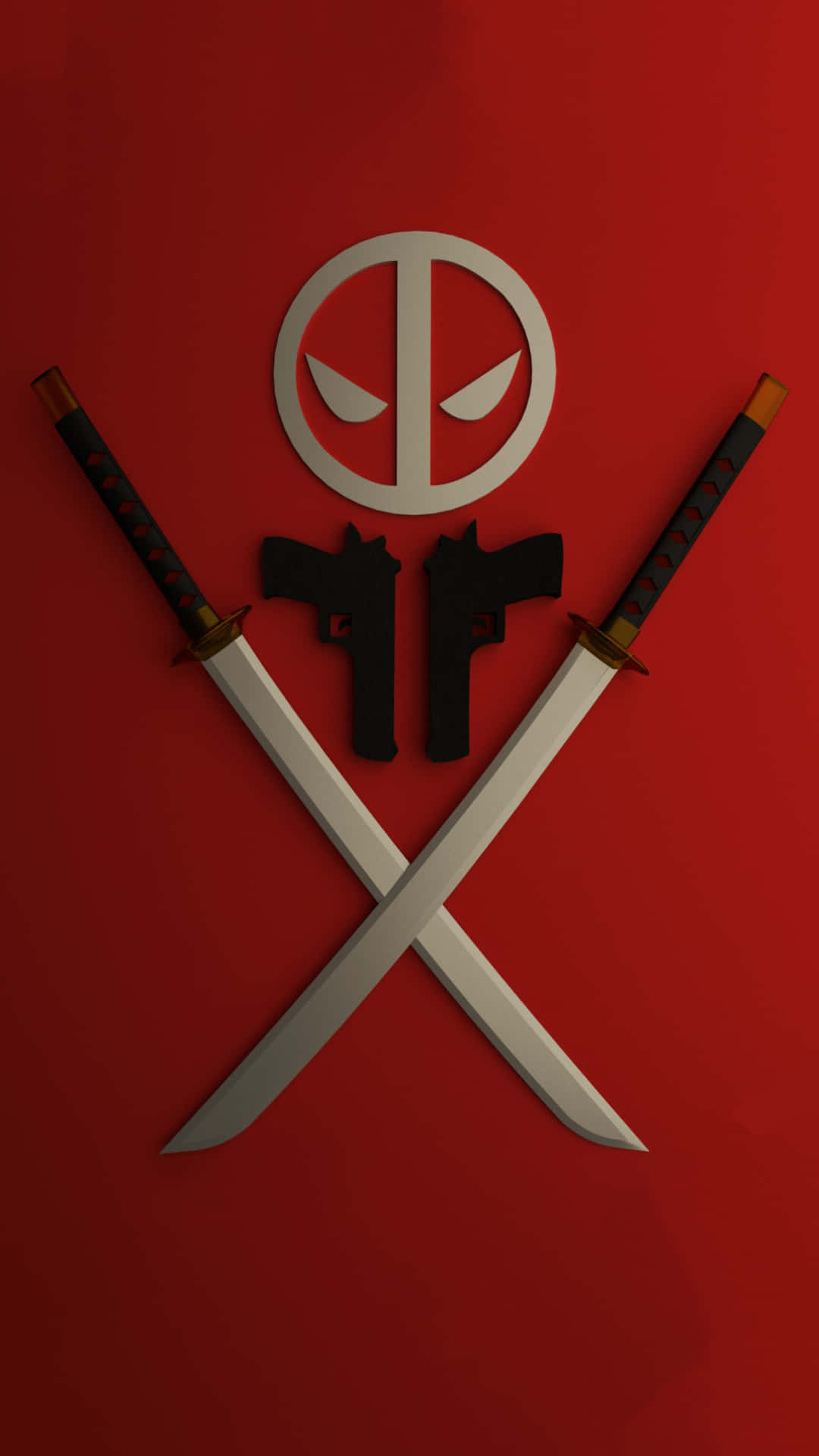 Deadpool Logo And Weapons Wallpaper