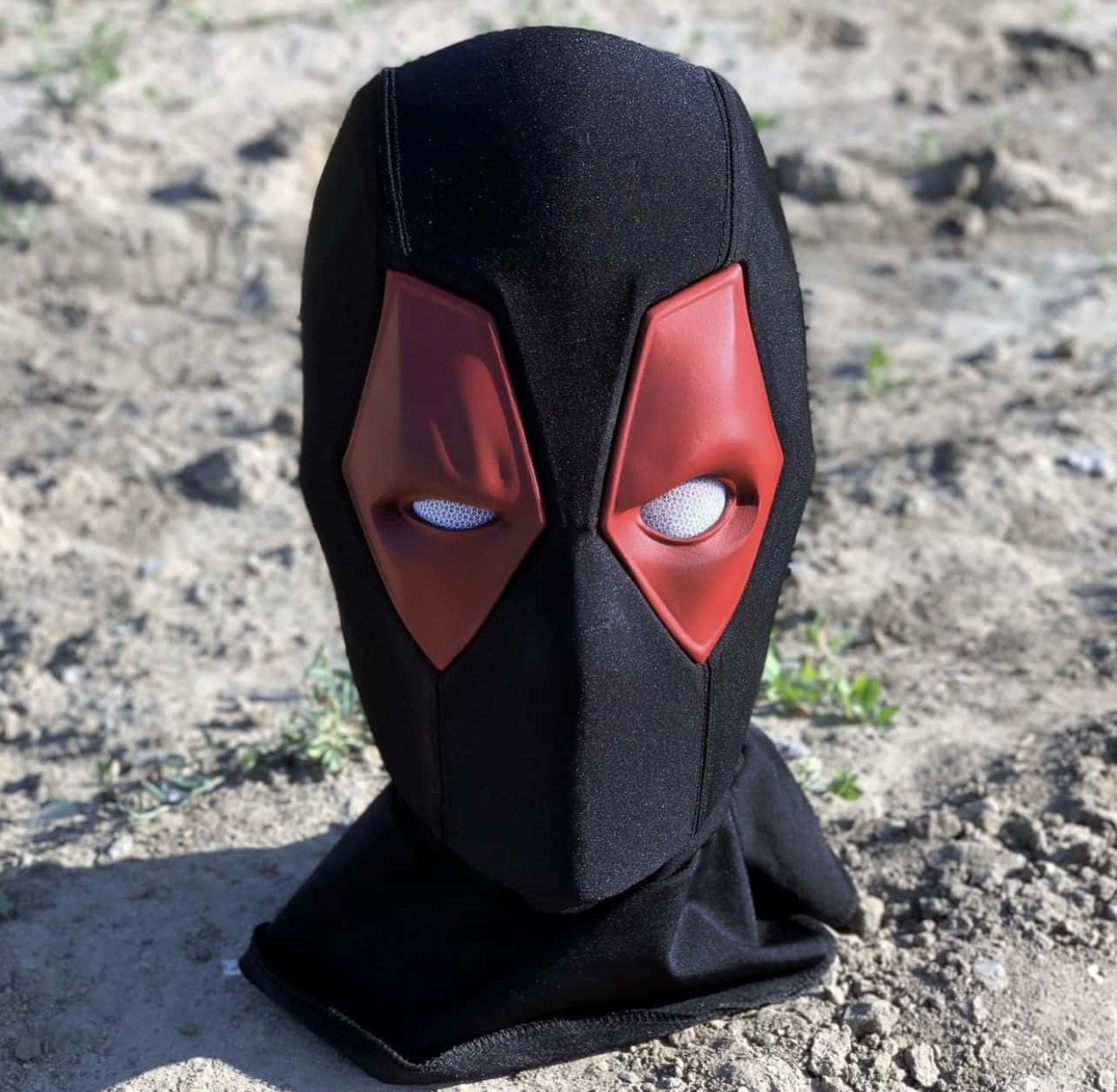 Intriguing Deadpool Mask Close-up Wallpaper