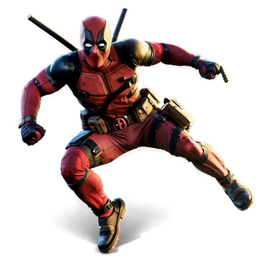 Download Deadpool Running Action Png Usm | Wallpapers.com