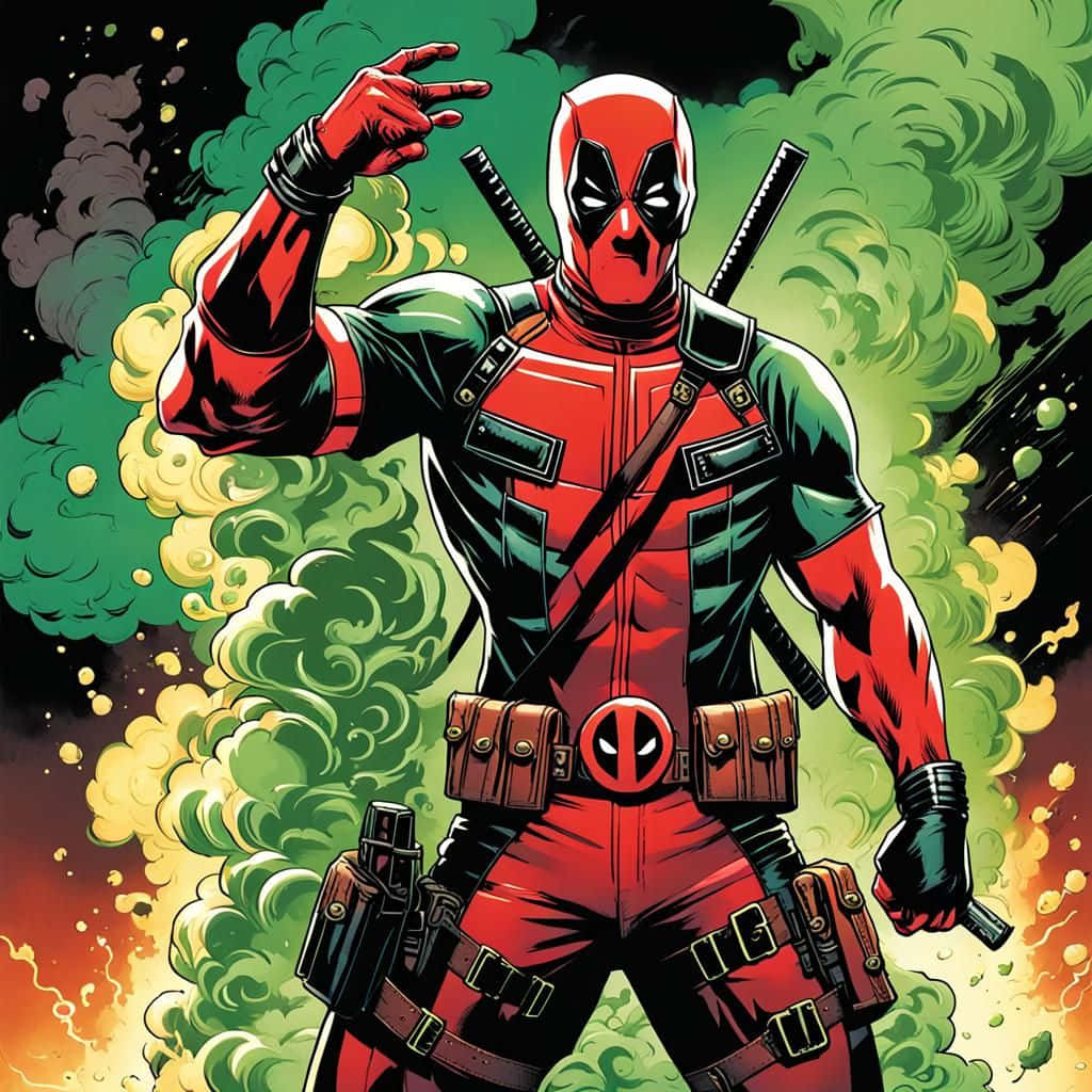 Deadpool_ Groet_ Comics_ Illustratie Achtergrond