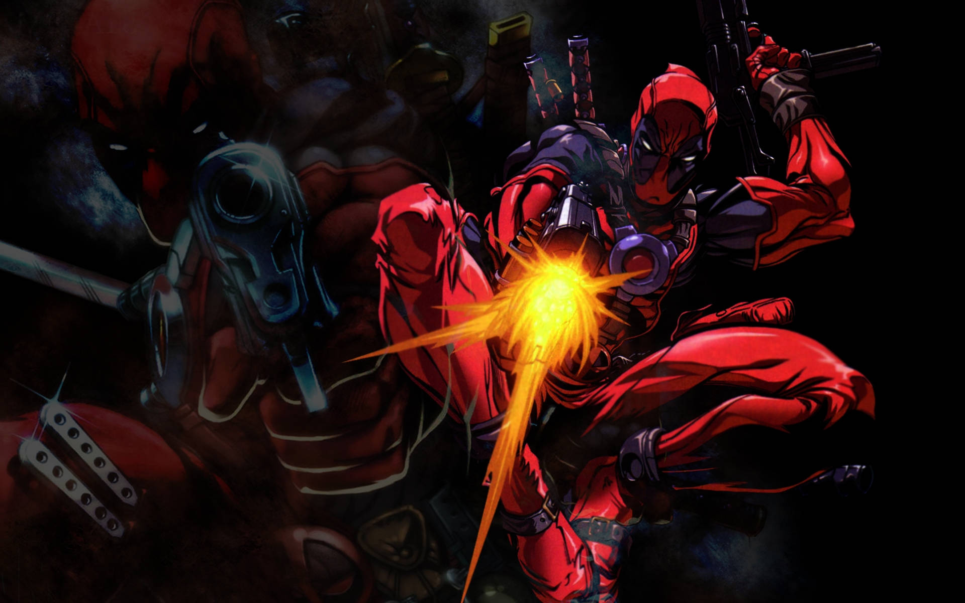 Deadpoolsom Skjuter. Wallpaper