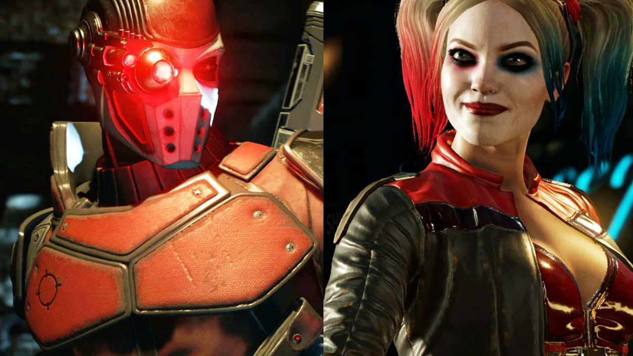 Deadshot Harley Quinn Split Beeld Achtergrond