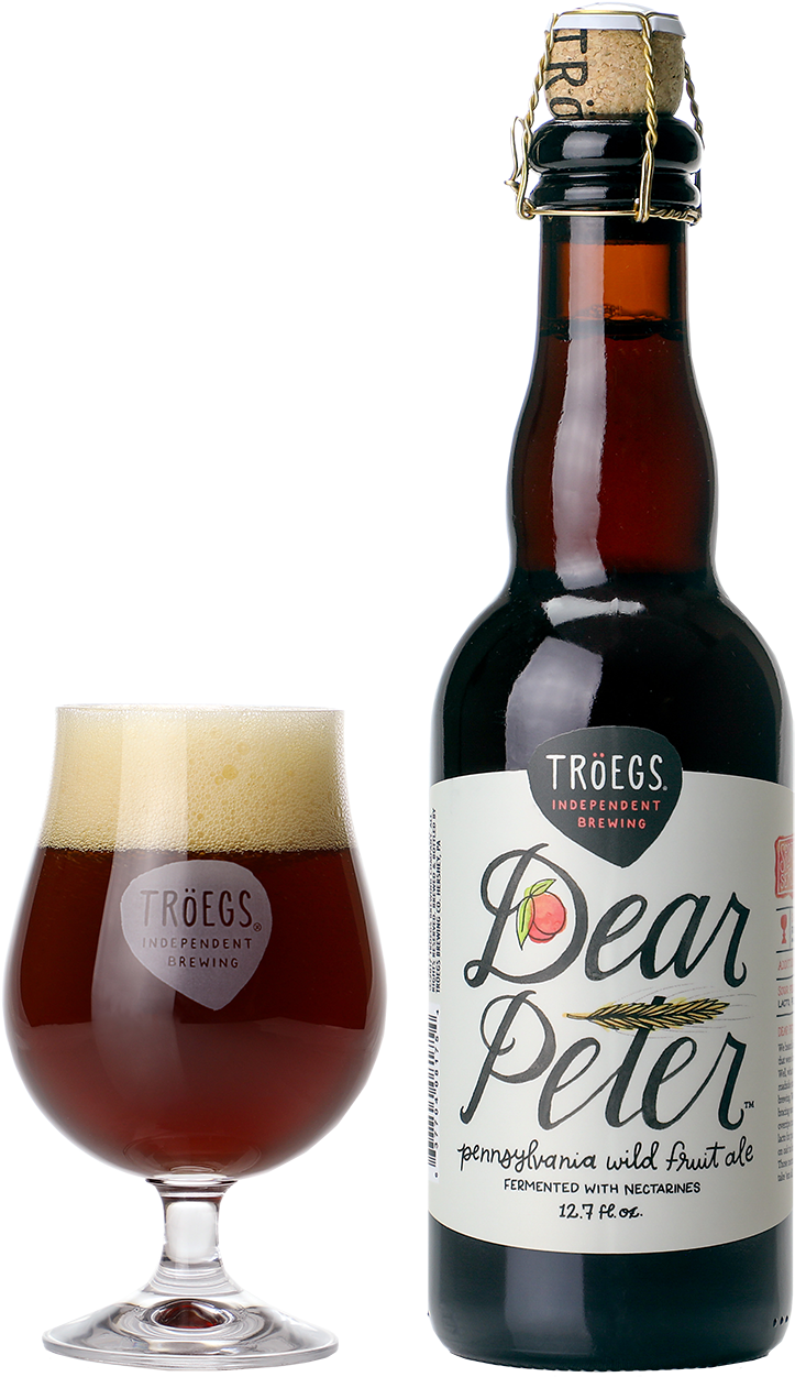 Dear Peter Fruit Ale Bottleand Glass PNG