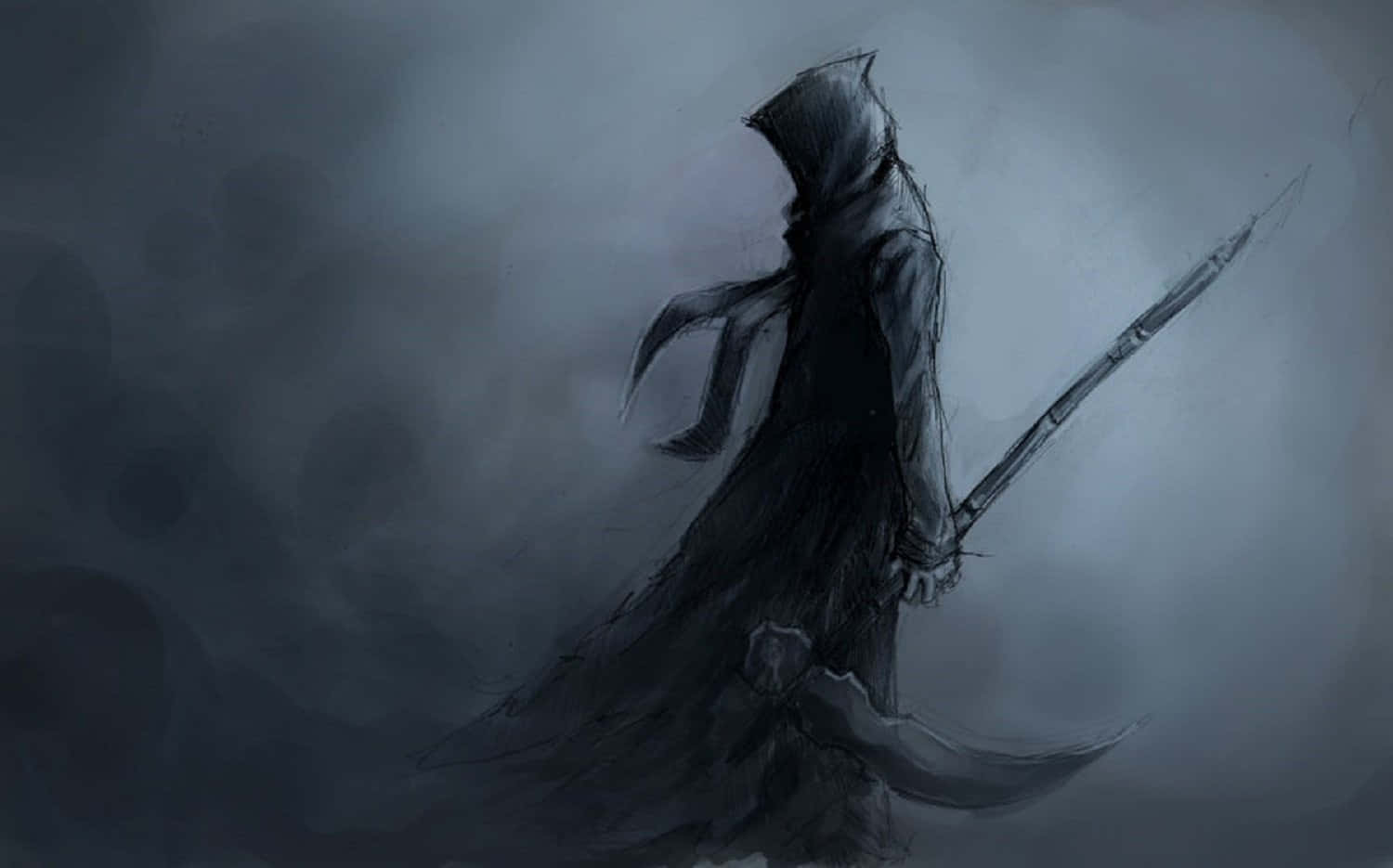 A Grim Reaper With A Sword In His Hand
