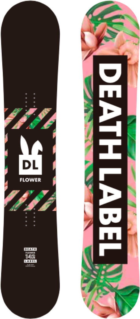 Death Label Flower Snowboard Design PNG