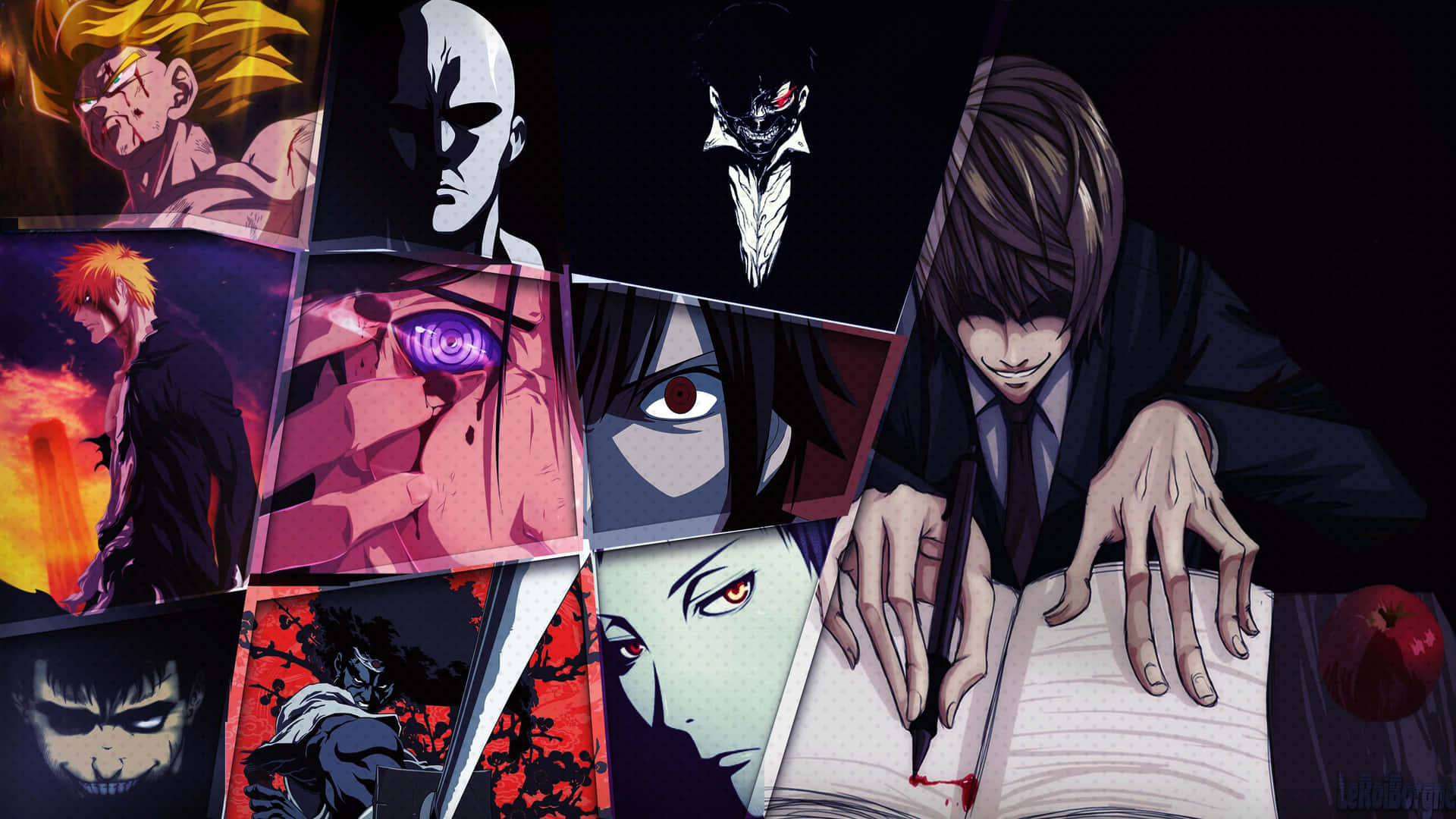 Collagede Death Note - Villanos En 4k Fondo de pantalla