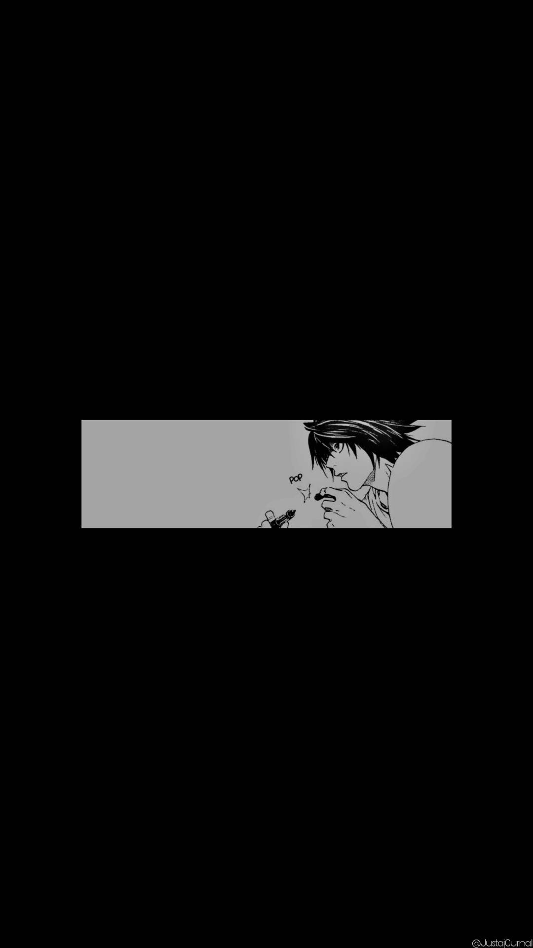 Estéticade Death Note Con L Usando Una Pluma Fondo de pantalla