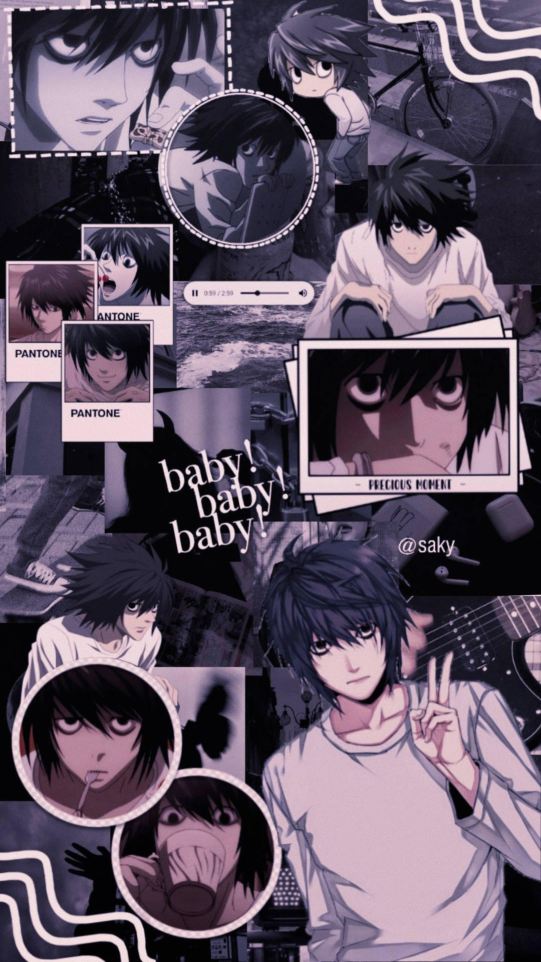 Death Note Aesthetic With L's Peace Sign Wallpaper