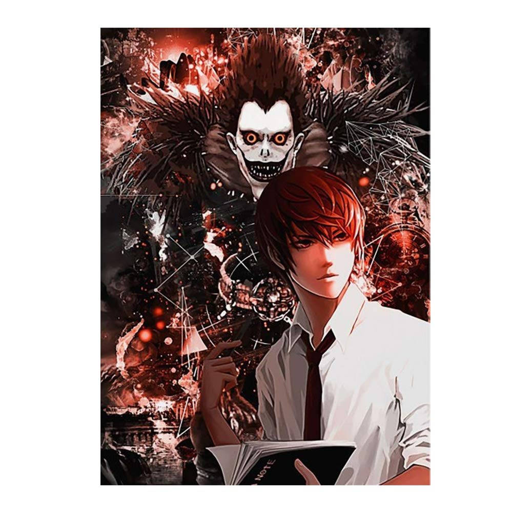 Estéticade Death Note Con Ryuk Mirando Fijamente Fondo de pantalla