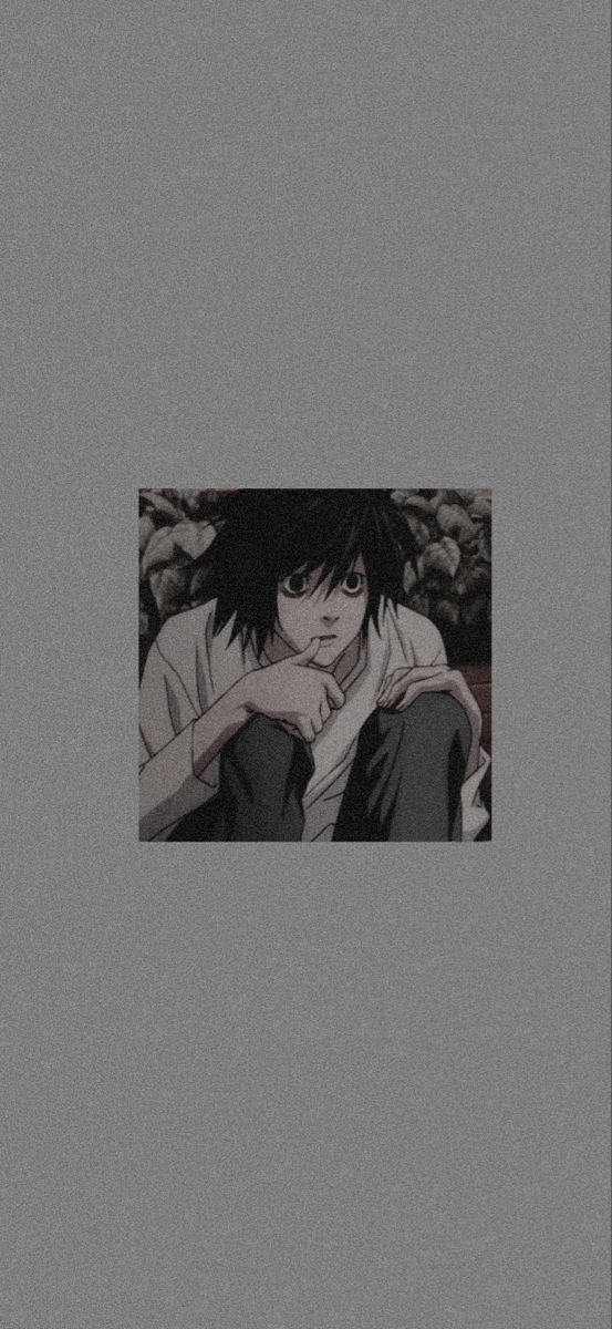 Death Note Aesthetic With L Nibbling Thumb Wallpaper