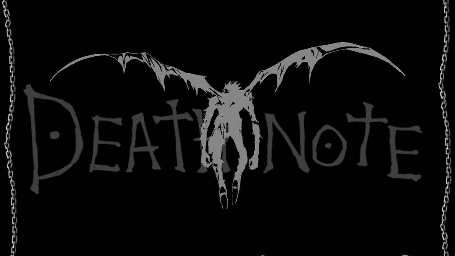 Esteticadi Death Note Con Silhouette Grigia Sfondo