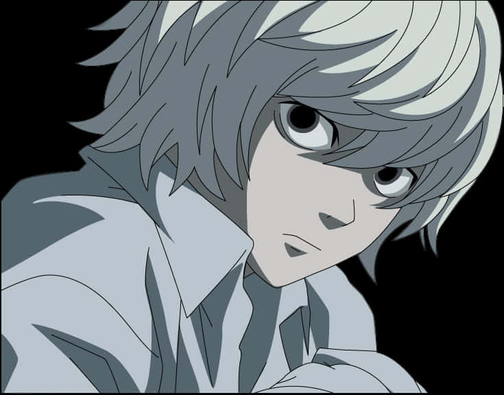 Death Note Anime Character Concerned Look PNG