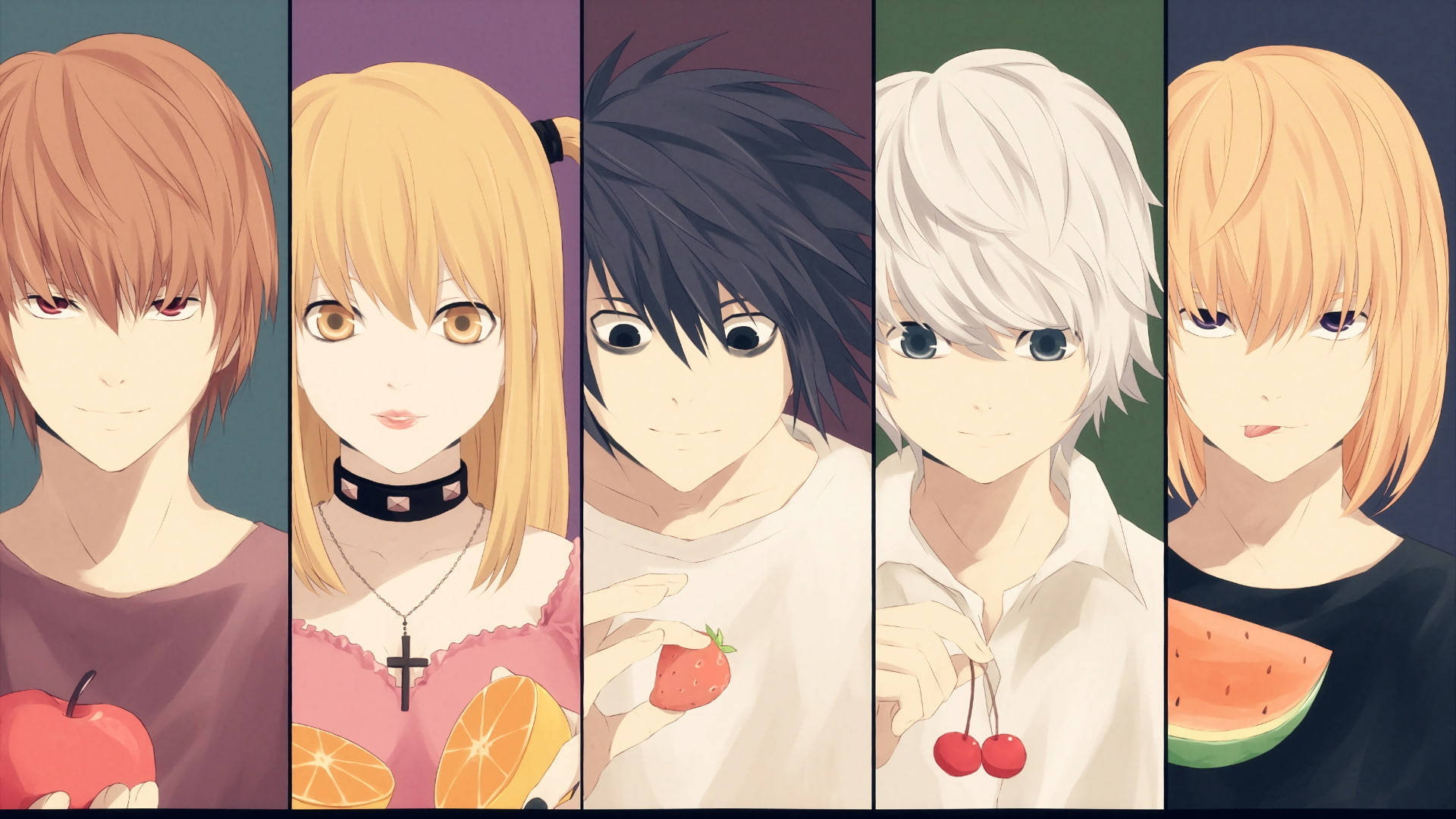 Death Note Cast And Misa Amane Wallpaper