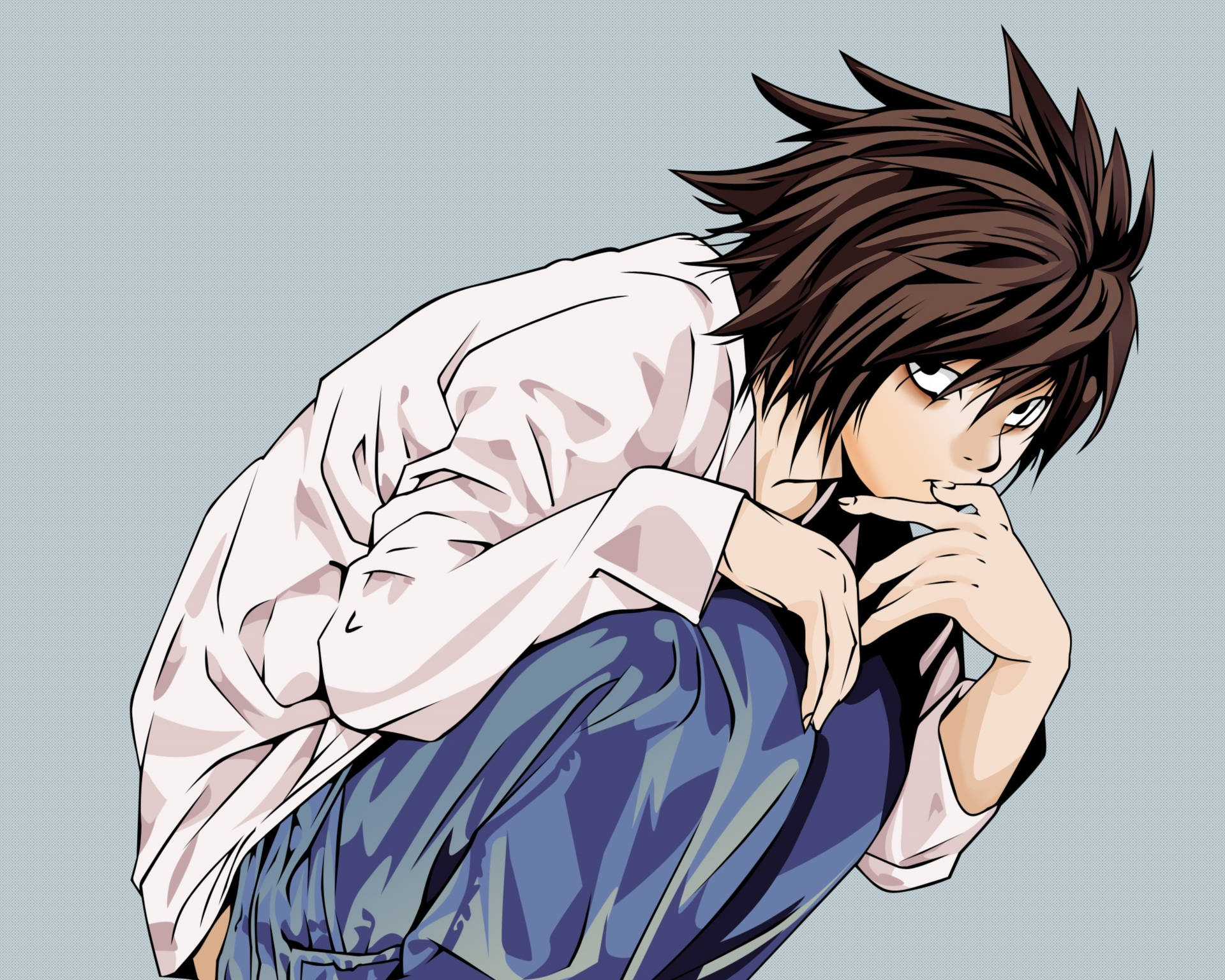 Death Note Character L Crouched Wallpaper