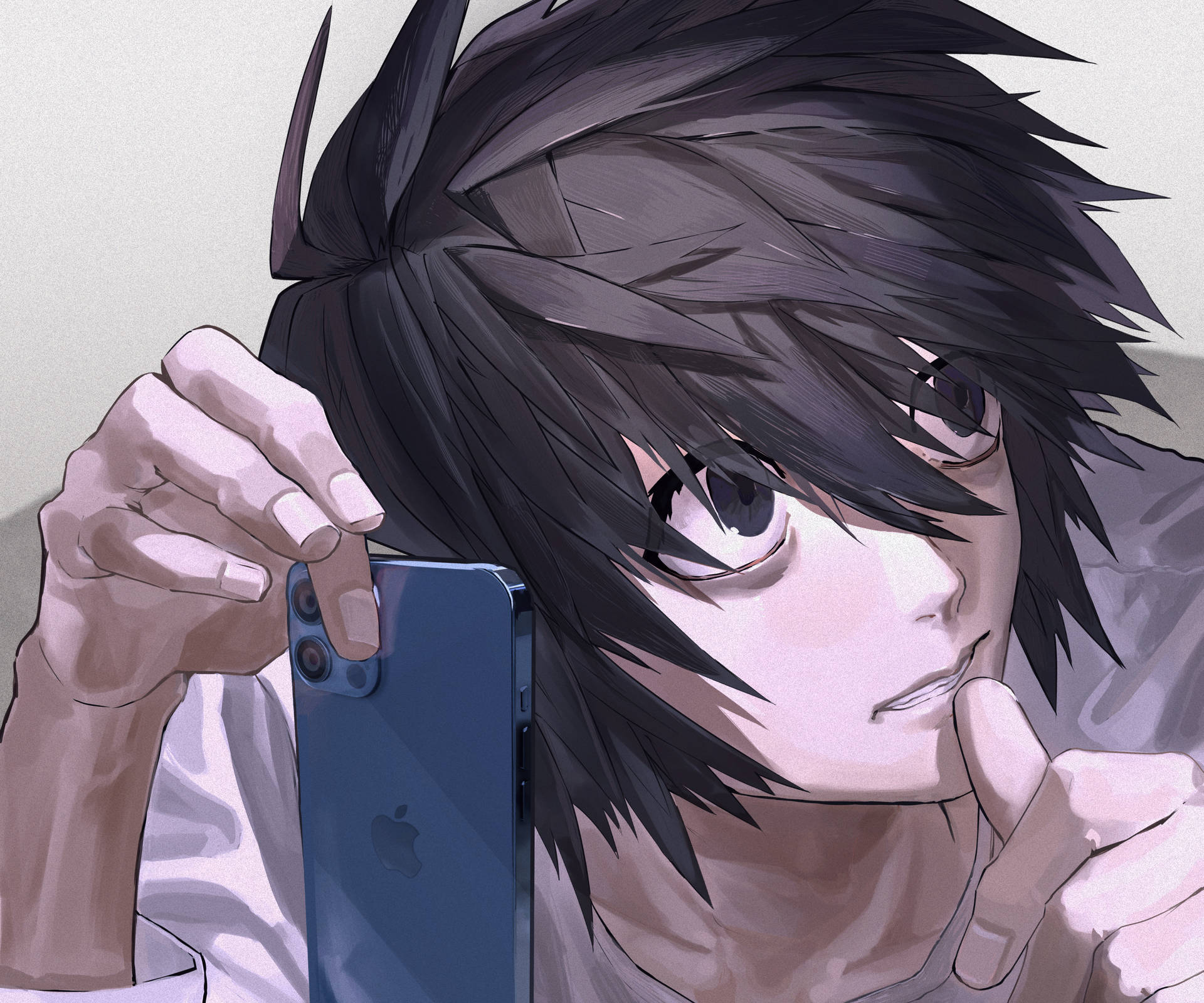 Personajede Death Note L Con Iphone Fondo de pantalla