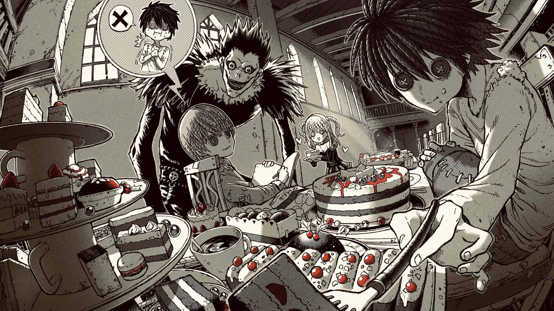 Death Note Characters Cake Factory Wallpaper