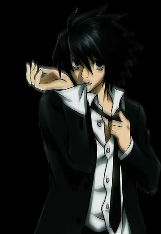 Death Note L Character Pose PNG