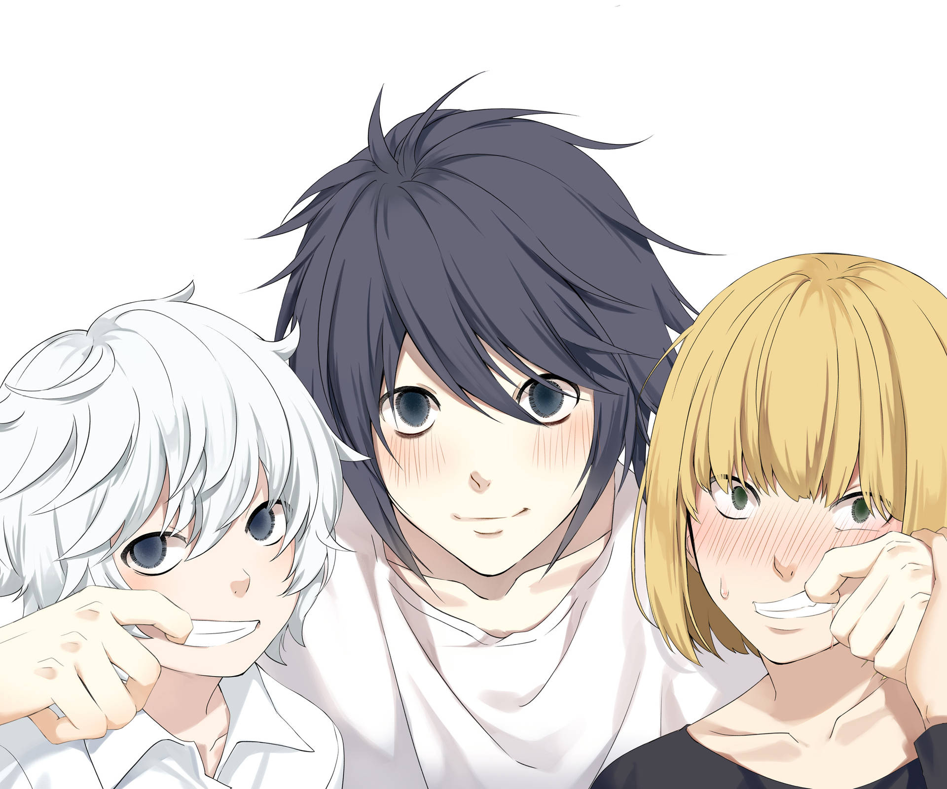 Death Note L With Young Characters Wallpaper