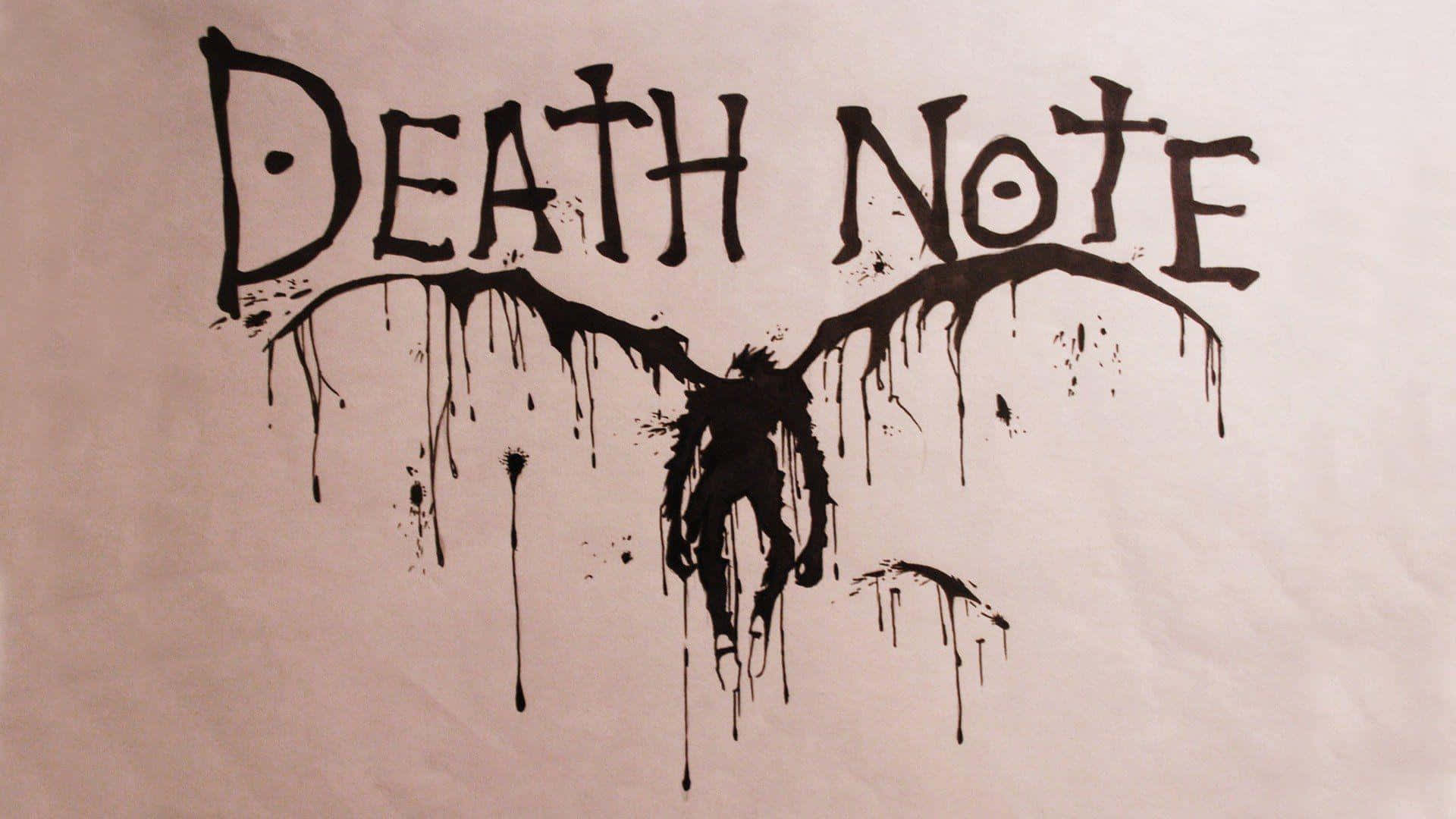 Death Note Logowith Ryuk Silhouette Wallpaper