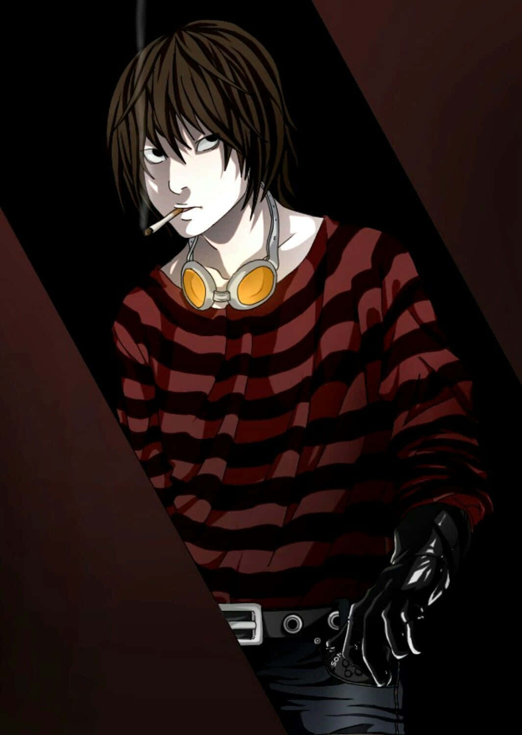 Matt from Death Note with a mischievous smile and his gaming goggles Wallpaper