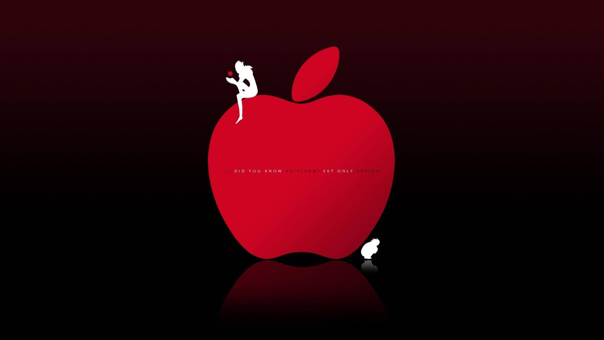 “Light Yagami Tempted By Death Note Red Apple Cover” Wallpaper