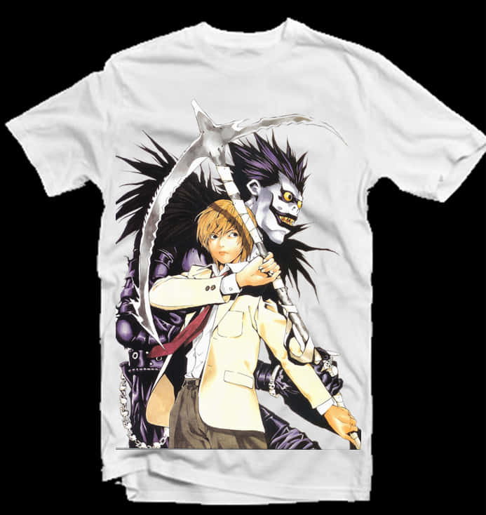 Death Note Ryukand Light T Shirt Design PNG