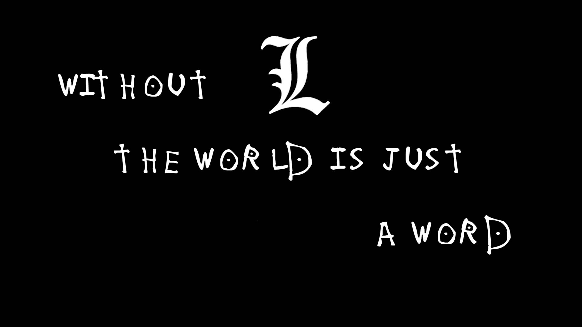 Death Note Word Art For L Wallpaper