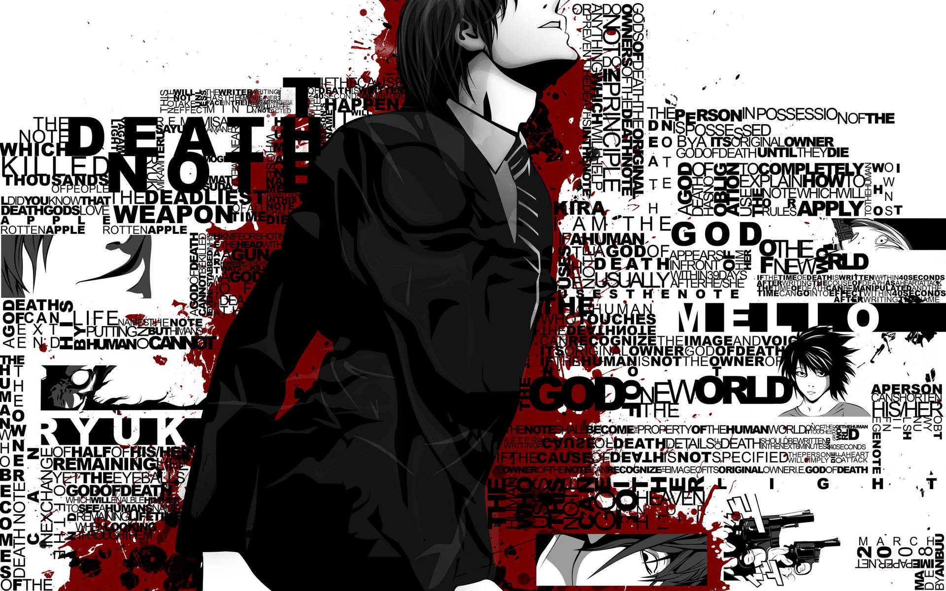 "Light Yagami's plan for justice written in stone" Wallpaper
