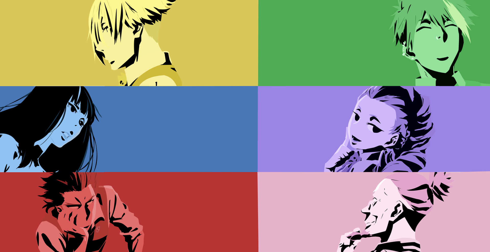 Death Parade Personages Pop Art Achtergrond