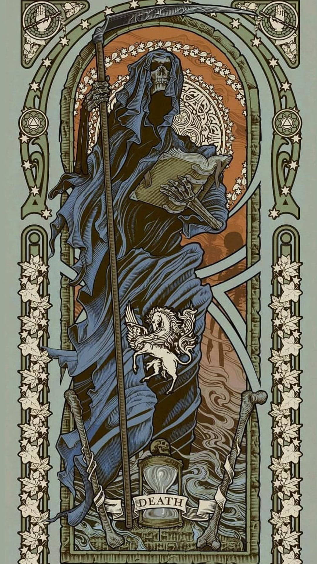 Death Reaper Card Skeleton Aesthetic Wallpaper