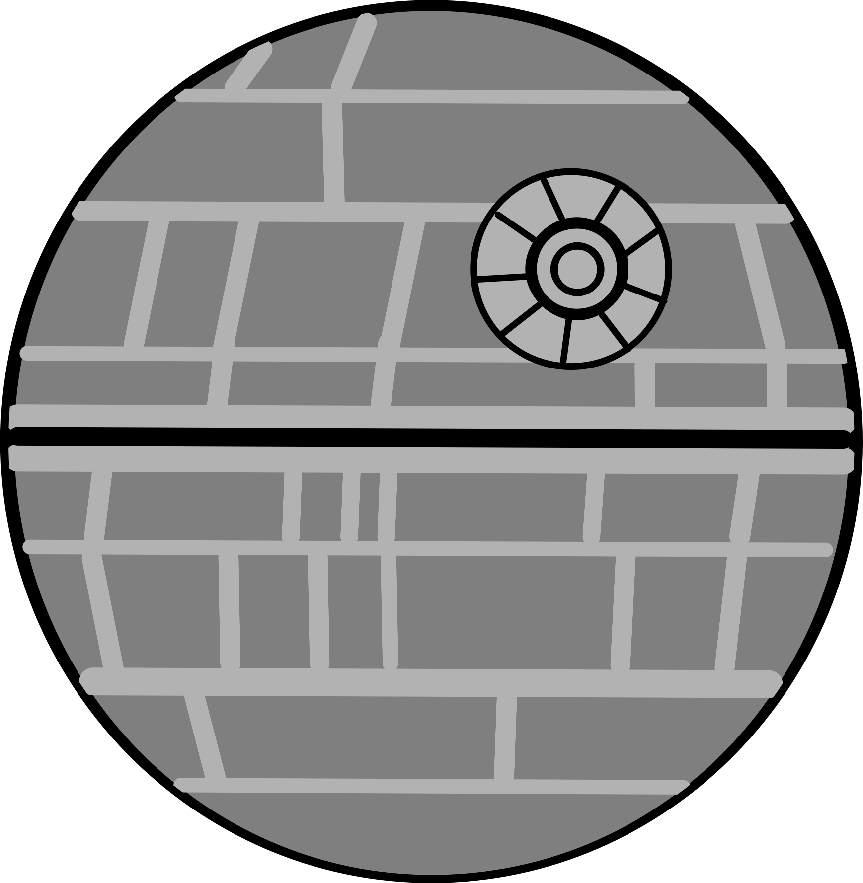 Death Star Icon Simple Design PNG