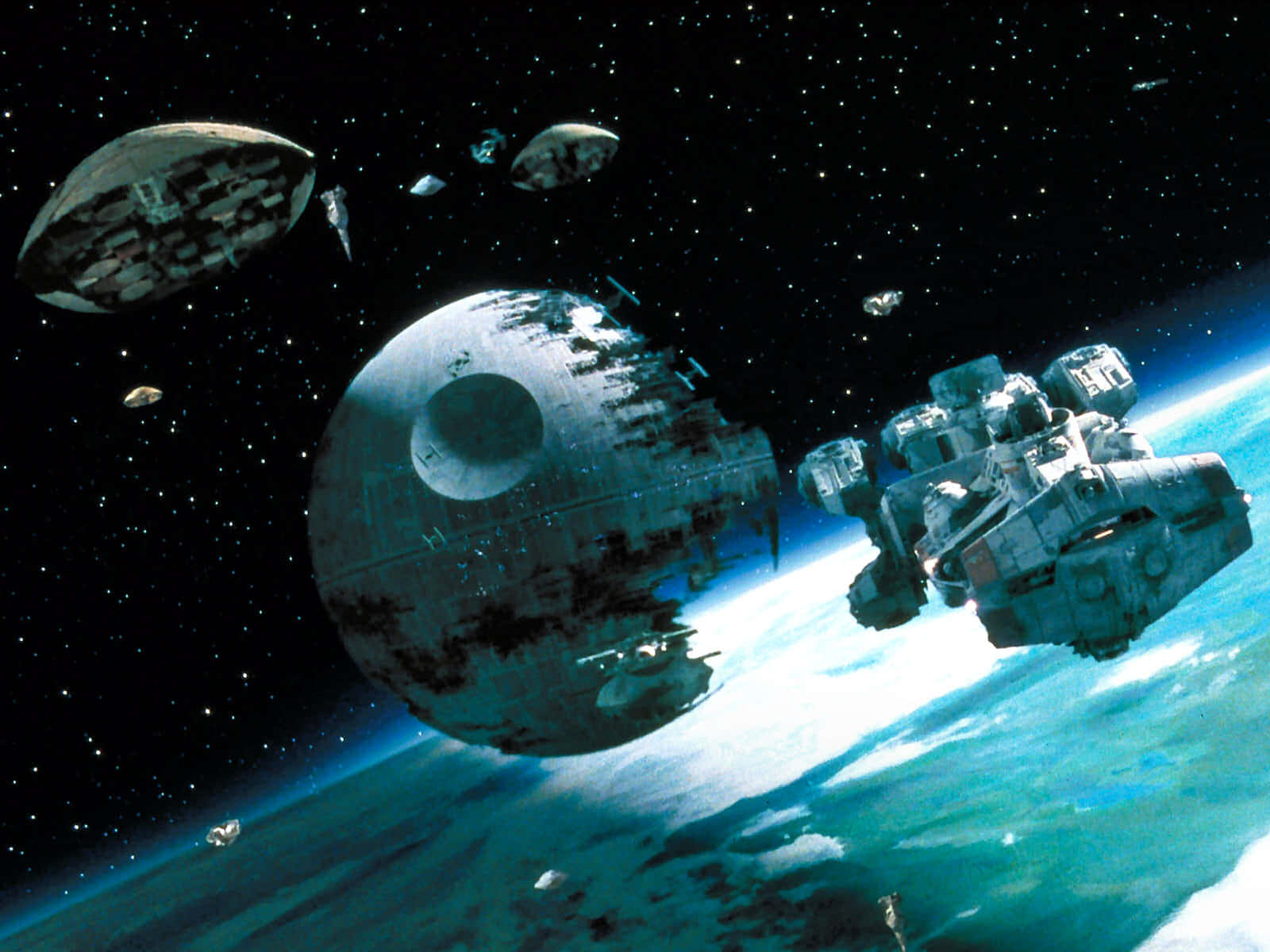 The infamous, planet-destroying, Death Star II with its enhanced capabilities. Wallpaper