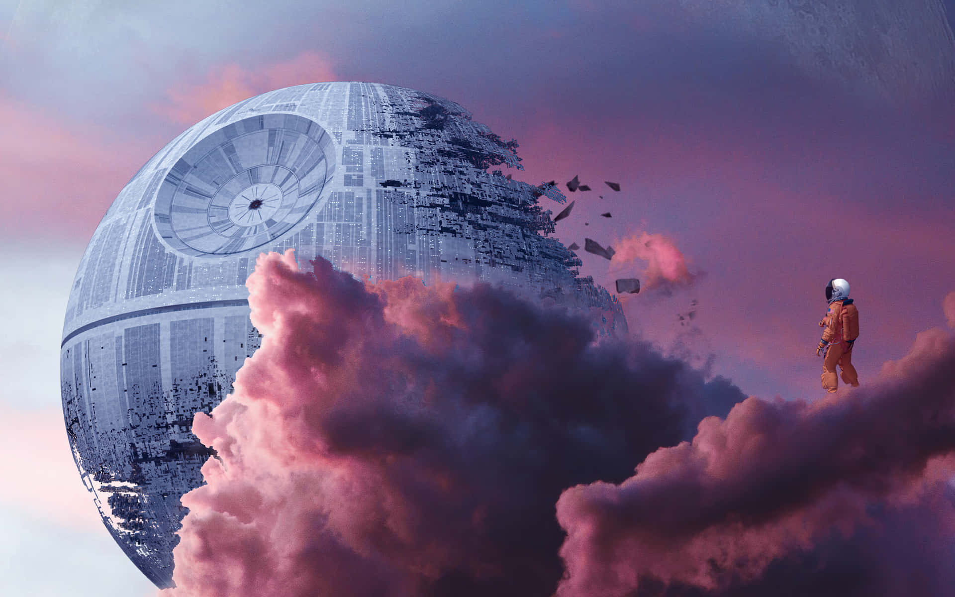 The menacing Death Star II looms in space Wallpaper