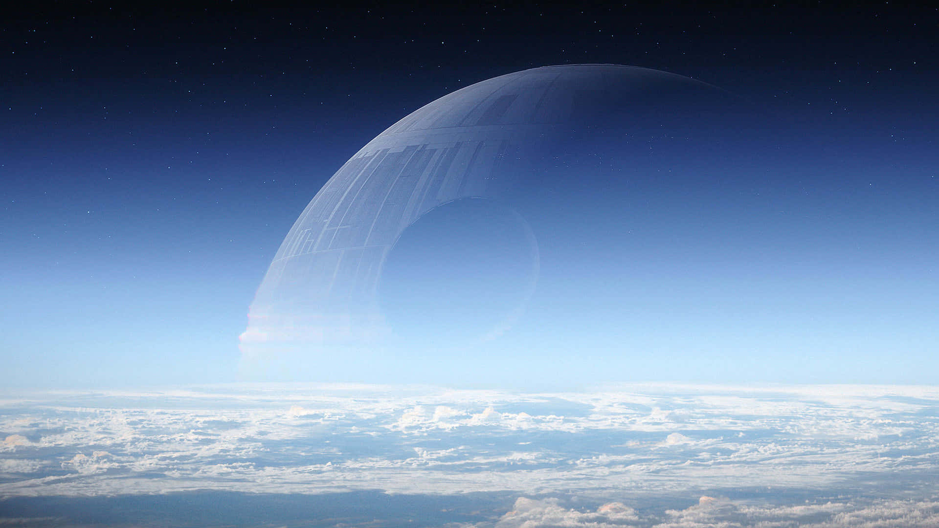 Explore the depths of Outer Space with Death Star II Wallpaper