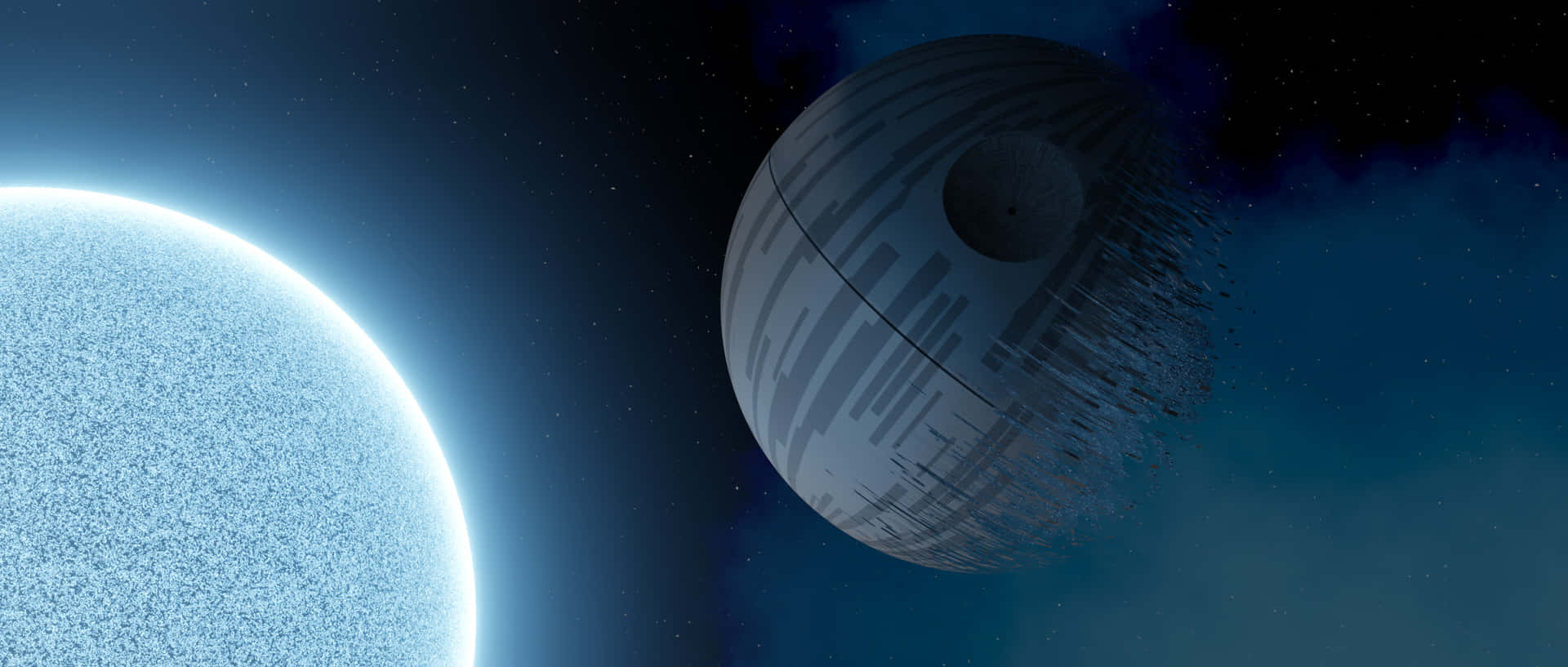 Death Star Over Planet Space Scene Wallpaper