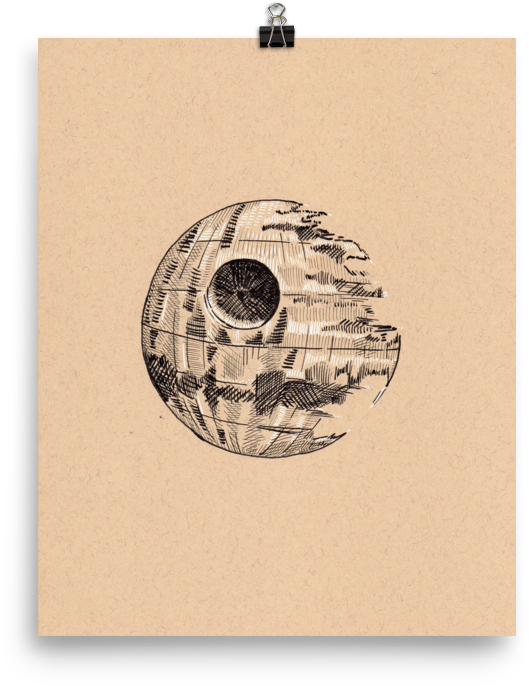 Death Star Sketch Artwork PNG